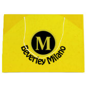 Sac cadeau jaune avant et arrière personnalisé (Devant)