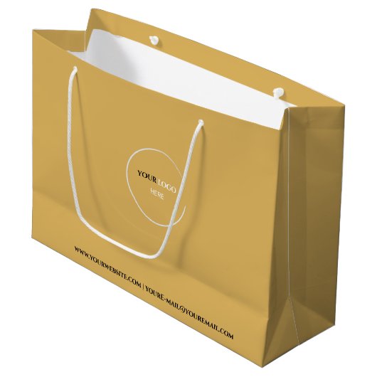 Sac cadeau jaune chaud grand format (Devant Angle)