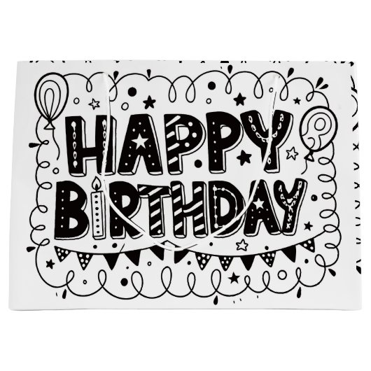 Sac cadeau joyeux anniversaire (Devant)