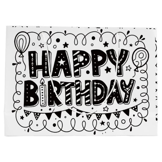 Sac cadeau joyeux anniversaire (Dos)