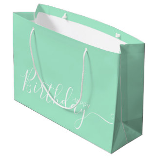 Sac Cadeau Joyeux Anniversaire Monnaie Blanc Élégant Grand Sa