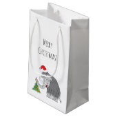 Sac Cadeau Joyeux Noël Arbre mignon Mammoth Santa Hat Petit (Dos Angle)