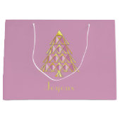 Sac cadeau Joyoux Noel rose (Devant)