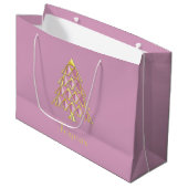 Sac cadeau Joyoux Noel rose (Devant Angle)
