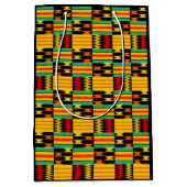 Sac cadeau Kente pour peigne rouge jaune or (Devant)