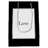 Sac cadeau, Labradoodle, Art noir & blanc, Amour (Dos)