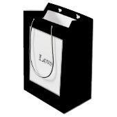 Sac cadeau, Labradoodle, Art noir & blanc, Amour (Dos Angle)