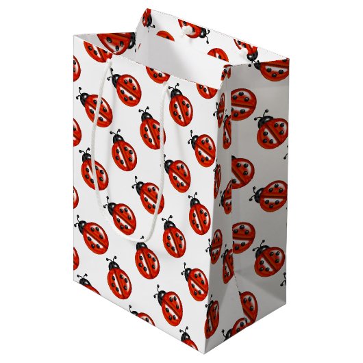 Sac cadeau Ladybugs Rouge et Blanc (Devant Angle)