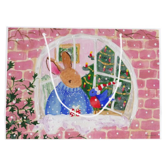 Sac cadeau lapin et Oiseau (Dos)