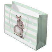 Sac cadeau lapin gris-coeur (Devant Angle)