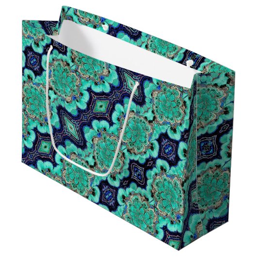 Sac Cadeau Lg Azurite/Géode Malachite (Devant Angle)