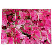 Sac cadeau Lg Feuilles roses (Devant)