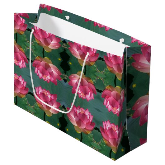 Sac Cadeau Lg Lotus Rose (Devant Angle)