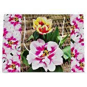 Sac cadeau Lg Tulips rose/Jaune (Devant)