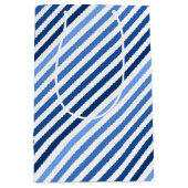 Sac cadeau - Lignes bleues diagonales (Devant)