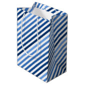 Sac cadeau - Lignes bleues diagonales (Dos Angle)