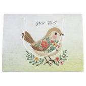 Sac cadeau Little Bird Floral Gold (Devant)