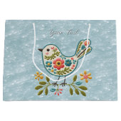 Sac cadeau Little Bird Floral Green Feuille (Devant)