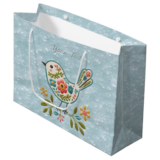 Sac cadeau Little Bird Floral Green Feuille (Devant Angle)