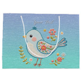 Sac cadeau Little Blue Bird Floral (Dos)