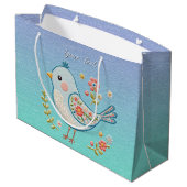 Sac cadeau Little Blue Bird Floral (Dos Angle)
