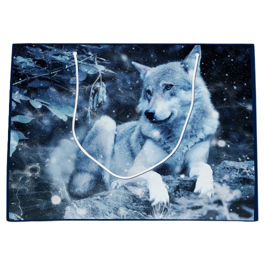 sac cadeau loup bleu (Devant)