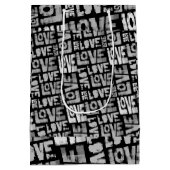 Sac cadeau Love Graffiti - noir et blanc (Dos)