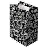 Sac cadeau Love Graffiti - noir et blanc (Dos Angle)