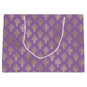 Sac cadeau Lux Gold Fleur de Lis et Amethyst (Devant)