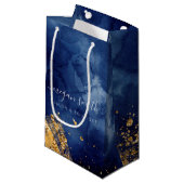 Sac cadeau Luxe Navy Blue Gold Shopping Bag (Devant Angle)