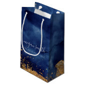 Sac cadeau Luxe Navy Blue Gold Shopping Bag (Dos Angle)