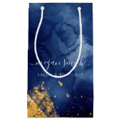 Sac cadeau Luxe Navy Blue Gold Shopping Bag (Devant)