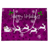 Sac cadeau Magenta Père Noël Sleigh and Reindeer (Devant)