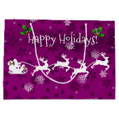 Sac cadeau Magenta Père Noël Sleigh and Reindeer (Dos)