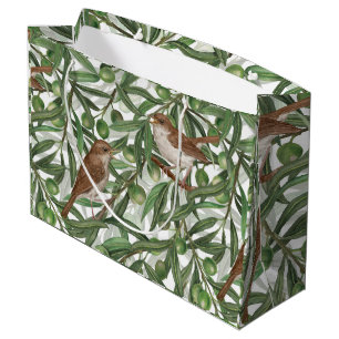 Sac Cadeau Magnolia en fleurs et oiseau de titsouris 4 grand 