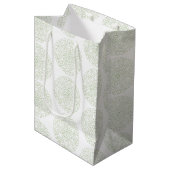 Sac cadeau Mandala vert Boho raffiné (Devant Angle)