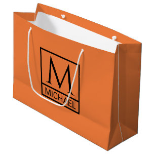 Sac cadeau Mandarin Orange avec initial et nom