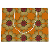 Sac cadeau - Marguerites stylisées sur Orange (Devant)