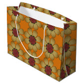 Sac cadeau - Marguerites stylisées sur Orange (Dos Angle)