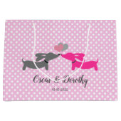 Sac cadeau Mariage de baiser Dachshund personnalis (Devant)