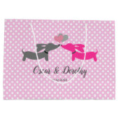 Sac cadeau Mariage de baiser Dachshund personnalis (Dos)