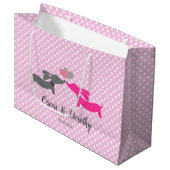 Sac cadeau Mariage de baiser Dachshund personnalis (Devant Angle)