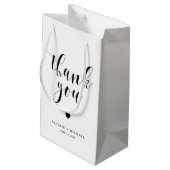 Sac cadeau Mariage de Merci en noir gras (Dos Angle)