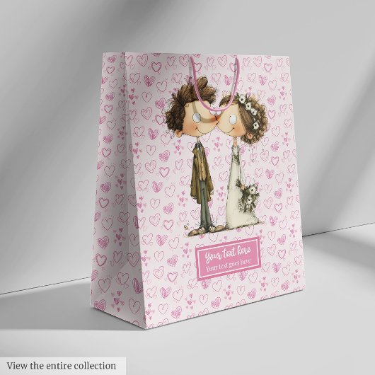 Sac cadeau Mariage de nom personnalisé Conception 