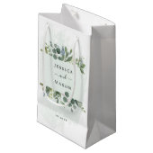 Sac cadeau Mariage Dusty Blue Eucalyptus Hotel (Devant Angle)