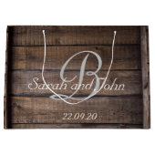 Sac cadeau Mariage en bois rustique unique (Devant)