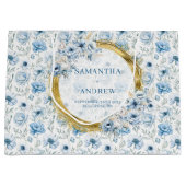 Sac cadeau Mariage en or bleu Boho Pastel Romantiq (Devant)