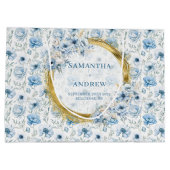 Sac cadeau Mariage en or bleu Boho Pastel Romantiq (Dos)