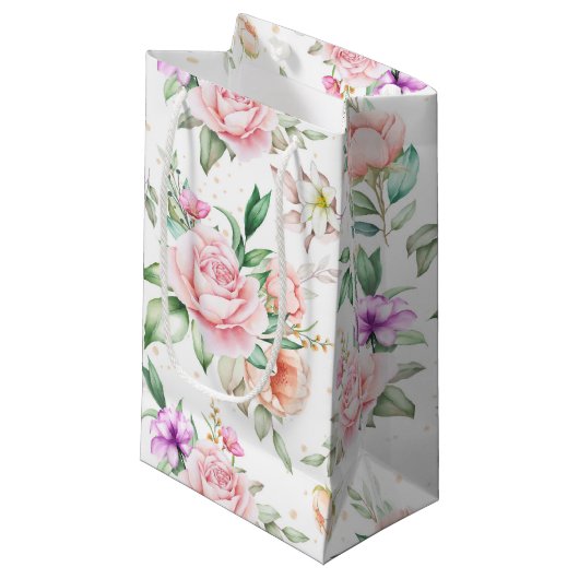 Sac cadeau mariage Floral (Devant Angle)