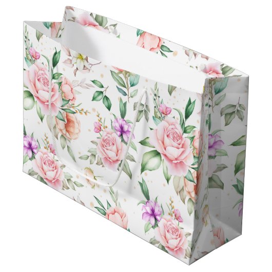 Sac cadeau mariage Floral (Devant Angle)